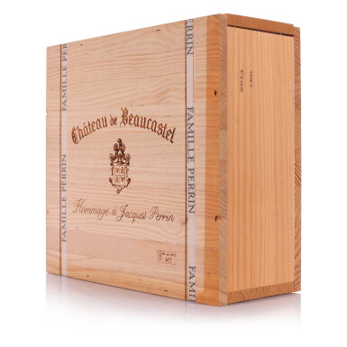 View full screen - View 1 of Lot 620. Châteauneuf-du-Pape, Hommage à Jacques Perrin 2013 Château de Beaucastel (6 BT).