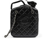 Black Quilted Lambskin Paris Dubai by Night Gas Tank Jerry Can Bag Silver Hardware, 2014