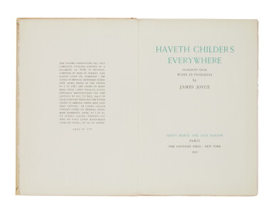 View full screen - View 1 of Lot 123. Joyce, James | Haveth Childers Everywhere, one of 500.