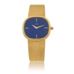 OMEGA | YELLOW GOLD BRACELET WATCH WITH LAPIS LAZULI DIAL, CIRCA 1973