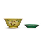 Two biscuit-enamelled sancai wares, Qing dynasty, Kangxi period | 清康熙 素三彩花卉紋盌一組兩件
