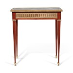 A Louis XVI Gilt Bronze-Mounted Mahogany Small Centre Table by Richter, Last Quarter 18th Century