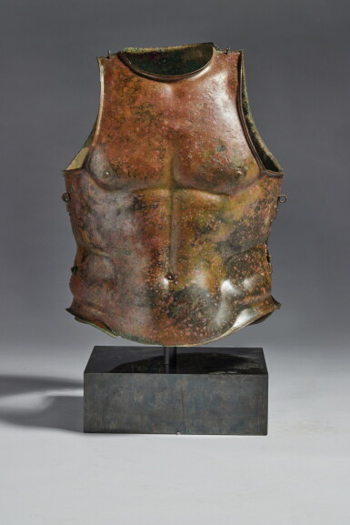 View full screen - View 1 of Lot 34. A Greek Bronze Anatomical Cuirass, last Third of the 4th Century B.C./1st Quarter of the 3rd Century B.C..
