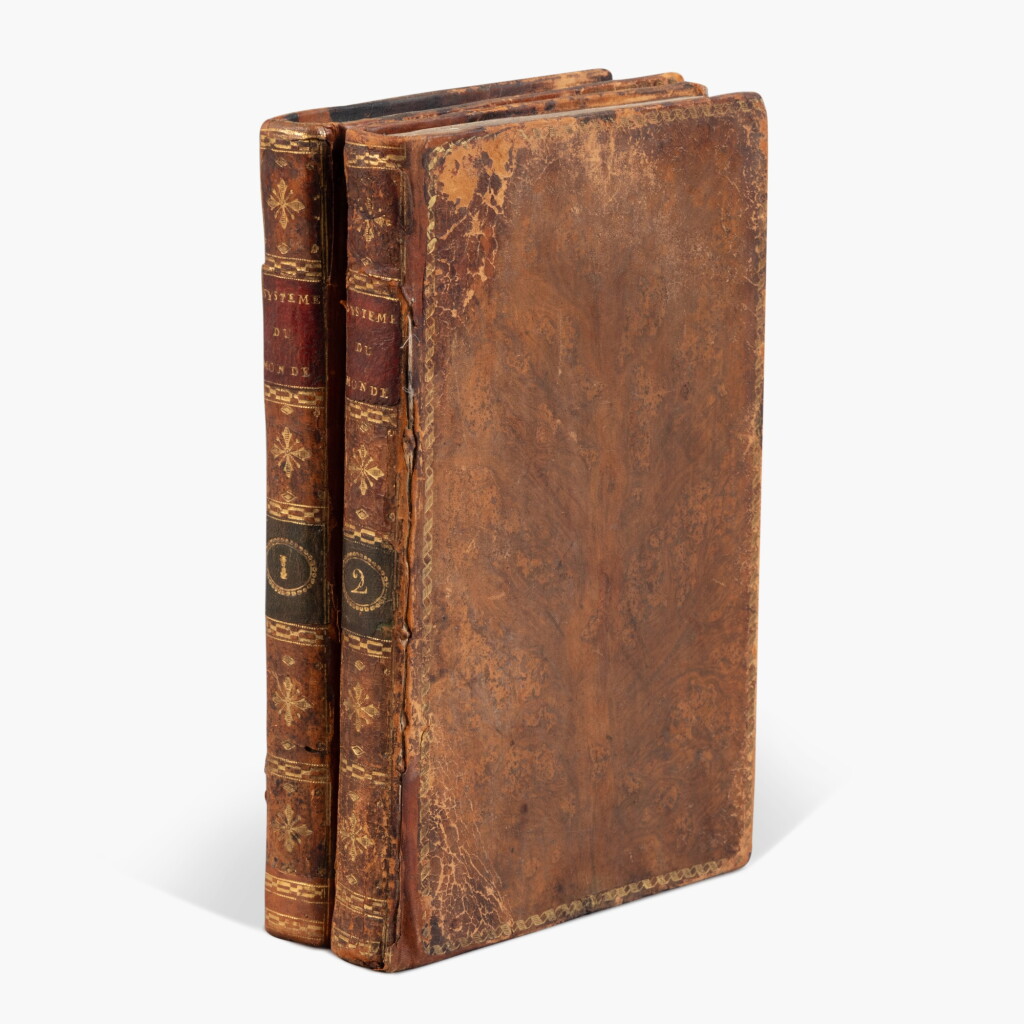View full screen - View 1 of Lot 132. Laplace, Pierre-Simon | Exposition du système du monde, Paris, 1796, first edition, contemporary tree calf.
