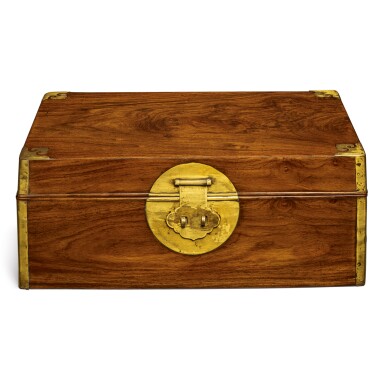 View full screen - View 1 of Lot 216. A 'huanghuali' document box and cover, Qing dynasty, 18th / 19th century | 清十八 / 十九世紀 黃花梨蓋盒.