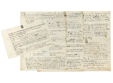 View full screen - View 1 of Lot 79. La Vie anecdotique, 1914. Manuscrit autographe signé, où il est question du "Pont Mirabeau".