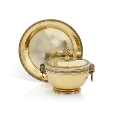 View full screen - View 1 of Lot 386. An Italian silver-gilt covered sugar pot and stand, by Gennaro Iaccarino, assay maker of Paolo de Blasio, Naples, circa 1810.