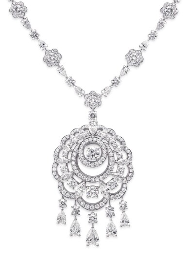 View full screen - View 1 of Lot 18. GRAFF | DIAMOND 'SUNBURST' PENDANT-NECKLACE 格拉夫 | 鑽石「Sunburst」吊墜項鏈.