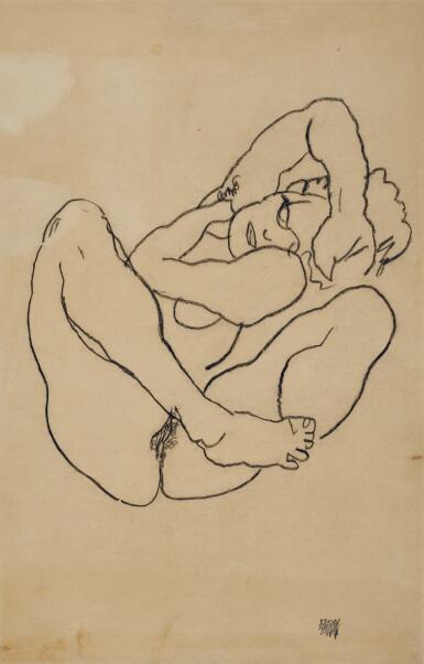 View full screen - View 1 of Lot 461. Kauernder weiblicher Akt (Crouching Female Nude).