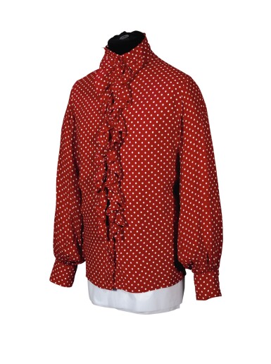 View full screen - View 1 of Lot 6. RINGO STARR | Red spotted 'ruffle' shirt, c.1968.