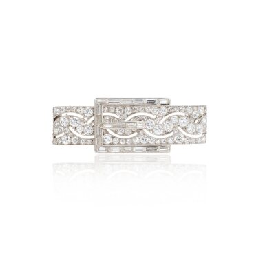 View full screen - View 1 of Lot 1021. Diamond brooch, circa 1930.