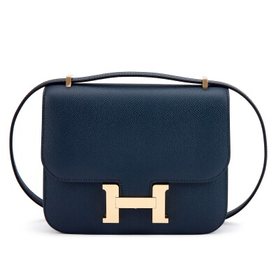 View full screen - View 1 of Lot 5521. Bleu Indigo Epsom Mini Constance 18 Permabrass Hardware, 2023.