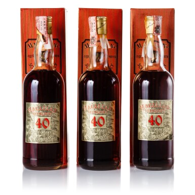 View full screen - View 1 of Lot 29. Macallan-Glenlivet Gordon & MacPhail 40 Year Old 43.0 abv NV (3 BT 75cl).