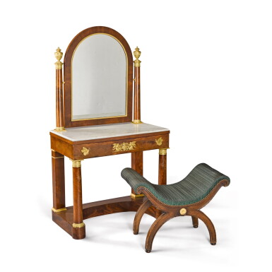 View full screen - View 1 of Lot 116. An Empire gilt-bronze mounted mahogany dressing table, circa 1815.