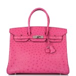 Hermès Fuchsia Birkin 35cm of Ostrich with Palladium Hardware