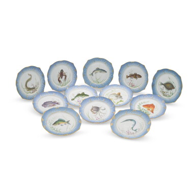 View full screen - View 1 of Lot 201. Twelve Royal Copenhagen Ichthyological plates, various dates, 20th century, 1956-1974.