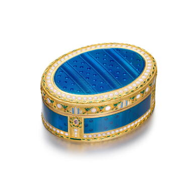 View full screen - View 1 of Lot 1065. A gold and enamel snuff box, possibly Esaias Colin, Hanau, circa 1780.