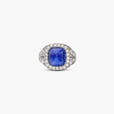 View full screen - View 1 of Lot 9. Sapphire & Diamond Ring .