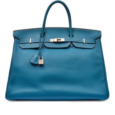 View full screen - View 1 of Lot 77. Bleu Jean Clémence Birkin 40 Palladium Hardware, 2003.