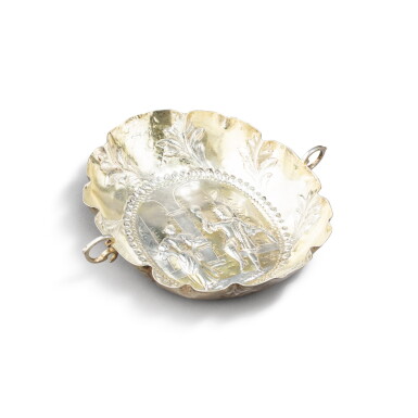 View full screen - View 1 of Lot 219. A parcel-gilt silver wine tasting bowl with two handles, maker's mark K, Augsburg, 1689-1692.