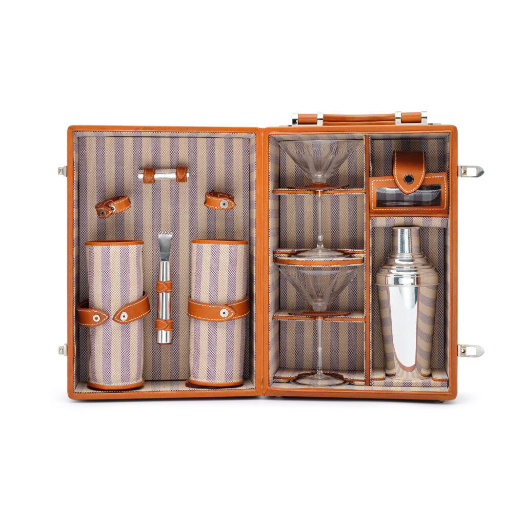 View full screen - View 1 of Lot 1. An English Silver Travelling Cocktail Set, Asprey & Co., London, 2004 and Circa.