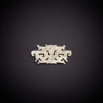 A pale celadon jade pendant, Neolithic period, Shijiahe culture | 新時期時代 石家河文化 青白玉梯形珮