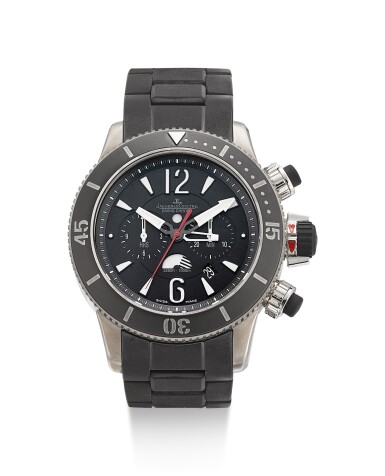 View full screen - View 1 of Lot 184. JAEGER-LECOULTRE | MASTER COMPRESSOR DIVING CHRONOGRAPH GMT NAVY SEALS, REFERENCE Q178T677, A LIMITED EDITION TITANIUM DUAL TIME ZONE CHRONOGRAPH WRISTWATCH WITH DATE, DAY AND NIGHT INDICATION AND BRACELET, CIRCA 2010.