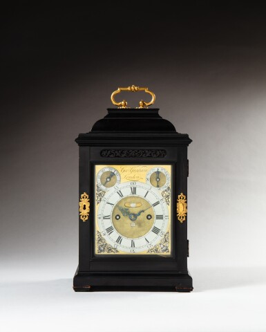 View full screen - View 1 of Lot 39. George Graham, No.719. A George II small ebony quarter repeating table clock, London, circa 1735.