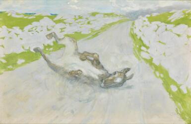 View full screen - View 1 of Lot 13. JACK BUTLER YEATS, R.H.A. | THE ROLLING DONKEY .