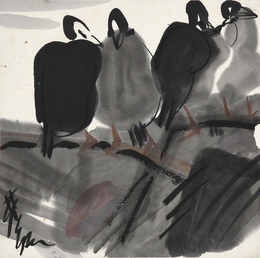 View full screen - View 1 of Lot 3187. 林風眠 群憩 | Lin Fengmian, Birds.