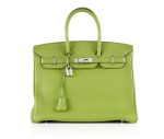 BIRKIN 35 VERT ANIS COLOUR IN TOGO LEATHER WITH PALLADIUM HARDWARE. HERMÈS, 2011