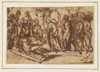 View full screen - View 1 of Lot 510. SCHOOL OF THE VENETO, 16TH CENTURY | The Raising of Lazarus.