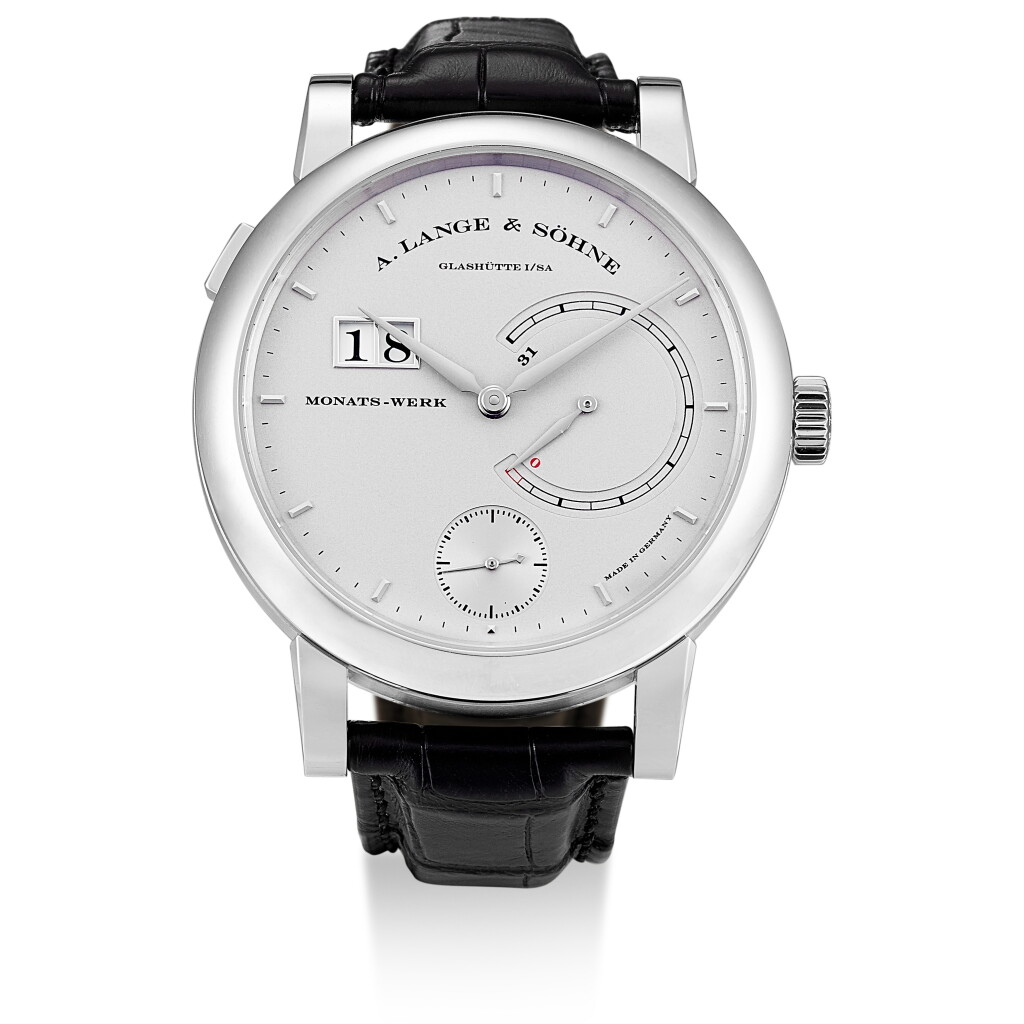View full screen - View 1 of Lot 53. A. LANGE & SÖHNE | LANGE 31, REFERENCE 130.025, A BRAND NEW PLATINUM WRISTWATCH WITH DATE, POWER RESERVE INDICATION AND ZERO-RESET MECHANISM, CIRCA 2007.