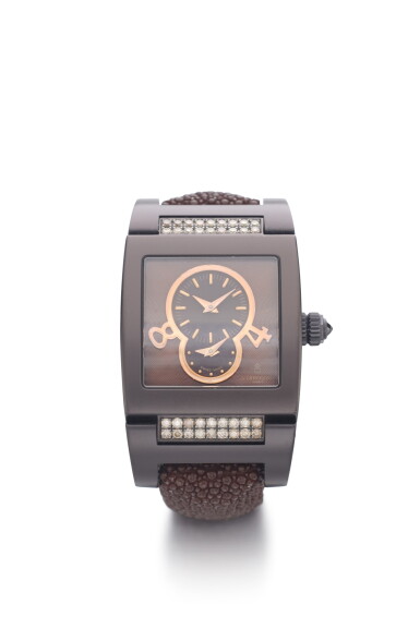 View full screen - View 1 of Lot 961. Brown diamond watch, 'Instrumentino'.