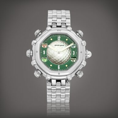 View full screen - View 1 of Lot 848. Success, Reference G3552.7 | A stainless steel bracelet watch with golf stroke counter and mother-of-pearl dial, Circa 1995 | Success 型號G3552.7 | 精鋼鏈帶腕錶,備哥爾夫球計桿儀及珠母貝錶盤,約1995年製.