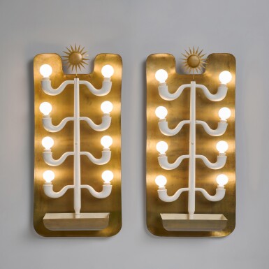 View full screen - View 1 of Lot 56. A Unique Pair of Wall Lights.