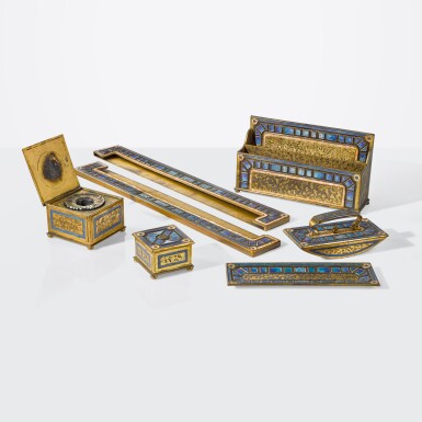 View full screen - View 1 of Lot 7. Seven-Piece "Art Deco" Desk Set.