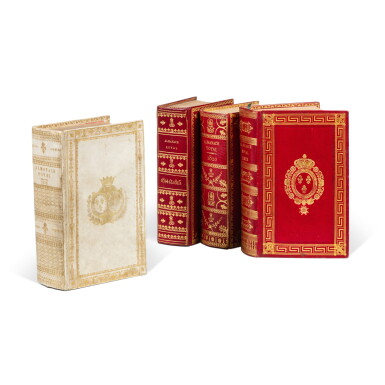 View full screen - View 1 of Lot 402. 4 almanachs royaux aux armes ou au chiffre de Louis XVIII ou de la duchesse de Berry..