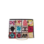 Multicolour Precious Symbols Needlepoint Shoulder Bag Gold Hardware, 2003-04