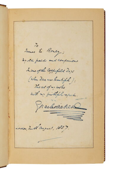 View full screen - View 1 of Lot 1009. Dickens, Charles | A remarkable presentation set of some of the author's best-loved novels.