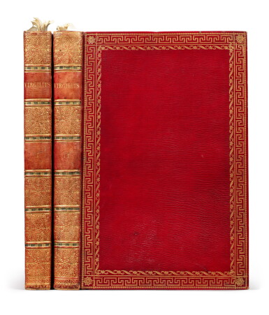 View full screen - View 1 of Lot 64. Bucolica, Georgica, et Aeneis. Paris, 1791. 2 vol. in-folio. Maroquin rouge de l'époque..