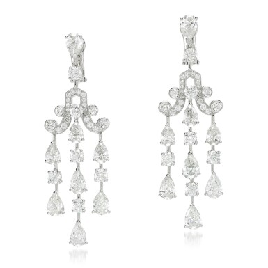 View full screen - View 1 of Lot 6. Graff | Pair of diamond earrings.