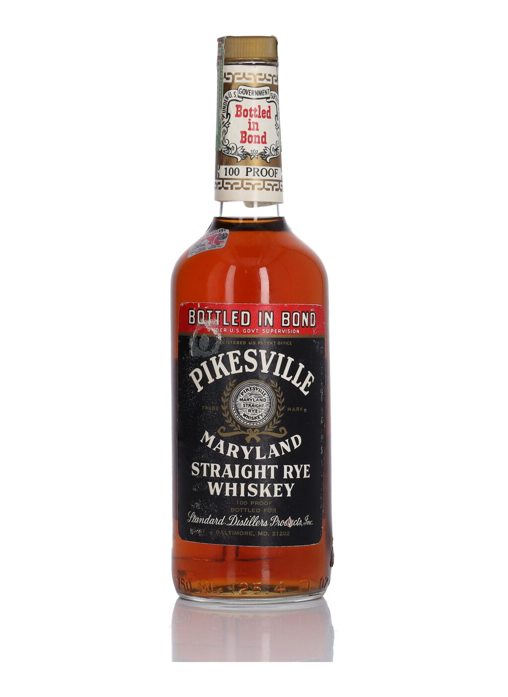 View full screen - View 1 of Lot 186. Pikesville Maryland Straight Rye Whiskey Bottled in Bond 100 Proof 1972 (1 Bottle 75cl).
