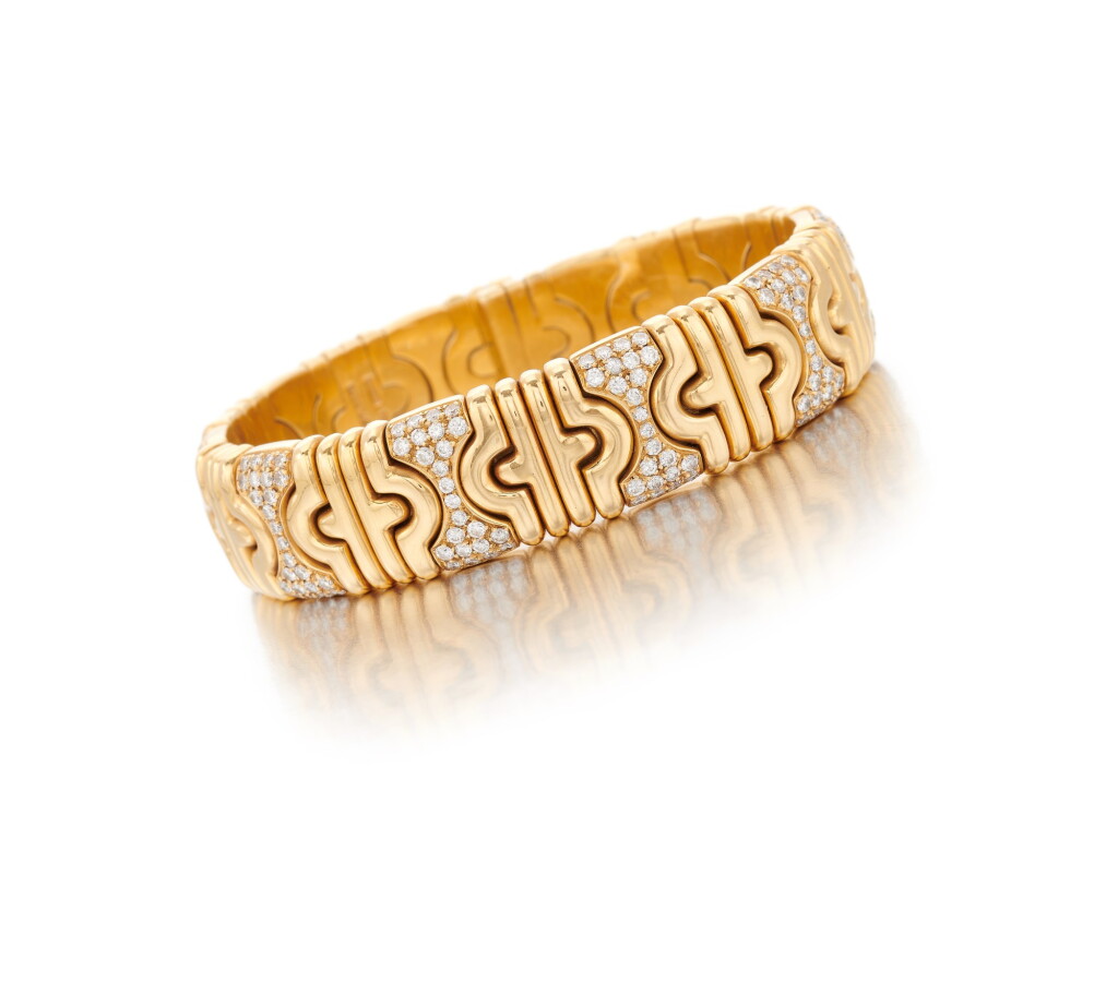 View full screen - View 1 of Lot 108. BULGARI | DIAMOND DRACELET 'PARENTESI' (BRACCIALE CON DIAMANTI 'PARENTESI').
