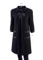 BLACK WOOL-BLEND EVENING COAT, CHANEL