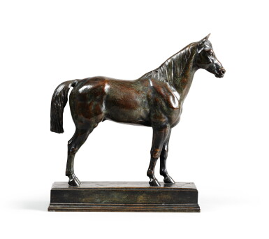 View full screen - View 1 of Lot 128. Cheval demi-sang (tête levée), circa 1870 | Cheval demi-sang (tête levée), vers 1870.