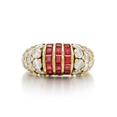 View full screen - View 1 of Lot 18. Ruby and Diamond Ring .