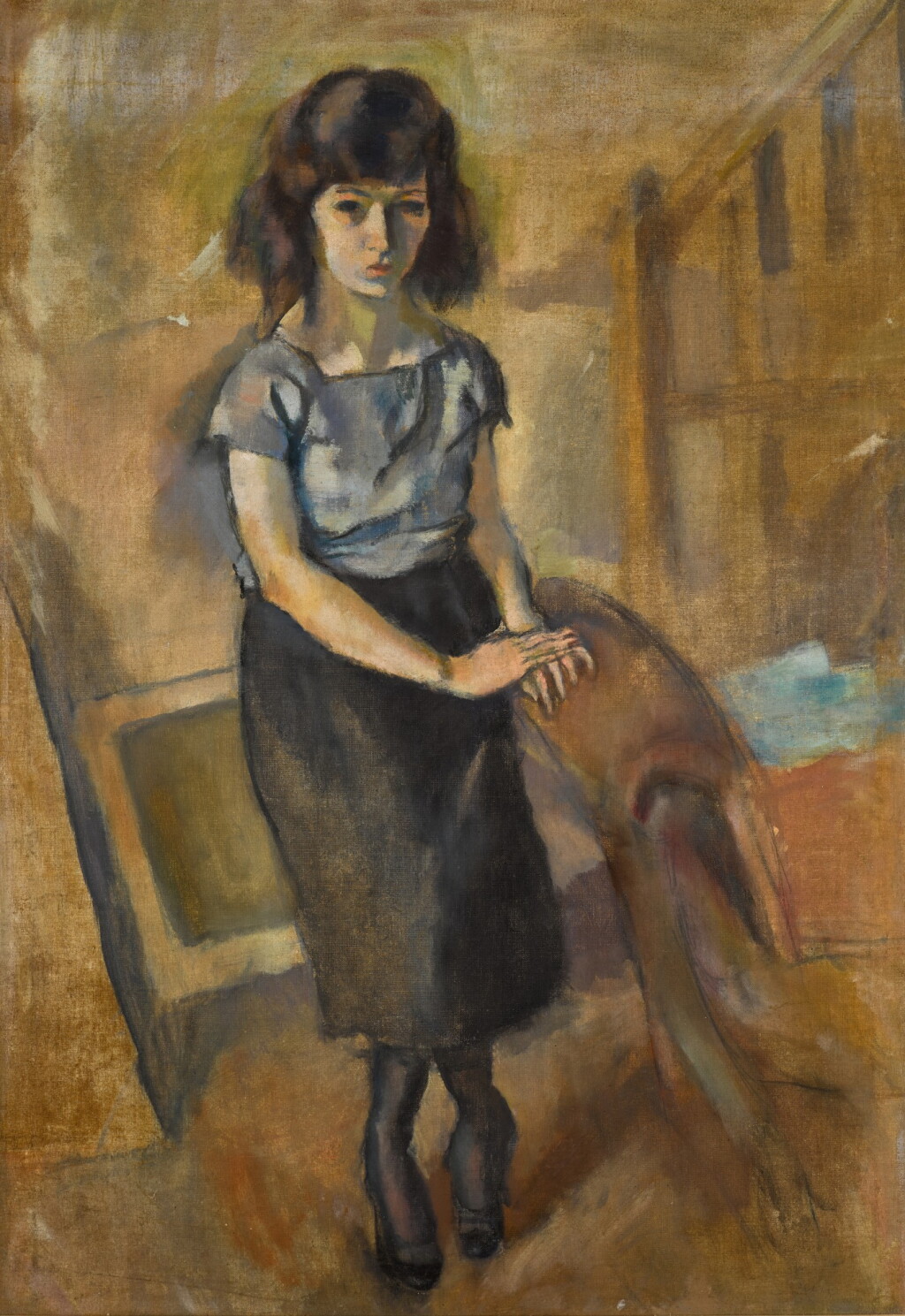 View full screen - View 1 of Lot 358. Portrait d'une femme debout.