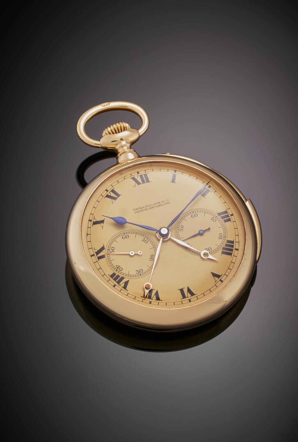 View full screen - View 1 of Lot 34. An Extraordinary Discovery: John Motley Morehead III's previously unknown and historically important ultra-slim double movement minute repeating watch with two sets of hour and minute hands and a pair of constant seconds dial, Mvt. 197.589 case 407.854, Made in 1920 and Sold in 1922.