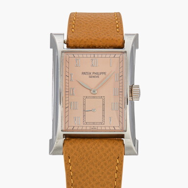 View full screen - View 1 of Lot 277. Pagoda, Reference 5500G | A limited edition white gold wristwatch made to commemorate the opening of the new watchmaking center of Patek Philippe in Geneva | Circa 1997.
